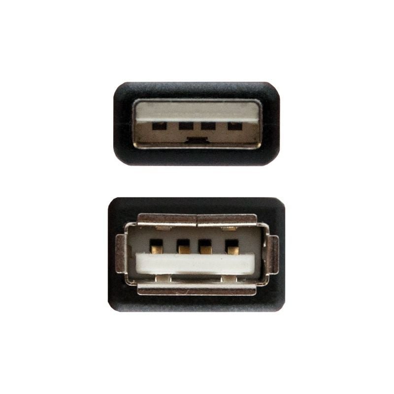 Cable Alargador USB 2.0 Nanocable 10.01.0202-BK/ USB Macho - USB Hembra/ 1m/ Negro - изображение 3