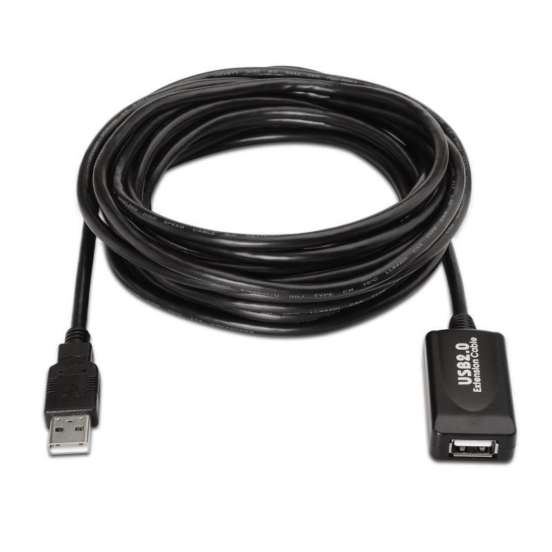 Cable Alargador USB 2.0 Aisens A101-0020/ USB Macho - USB Hembra/ Hasta 2.5W/ 60Mbps/ 15m/ Negro - изображение 2