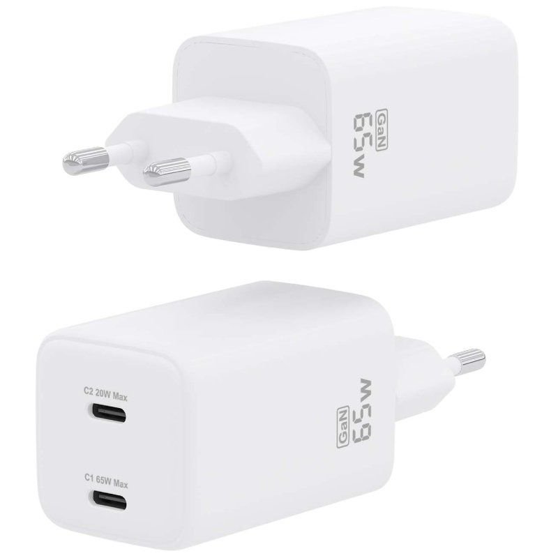 Cargador de Pared GaN Aisens ASCH-65W2P039-W/ 2xUSB Tipo-C/ 65W - изображение 2