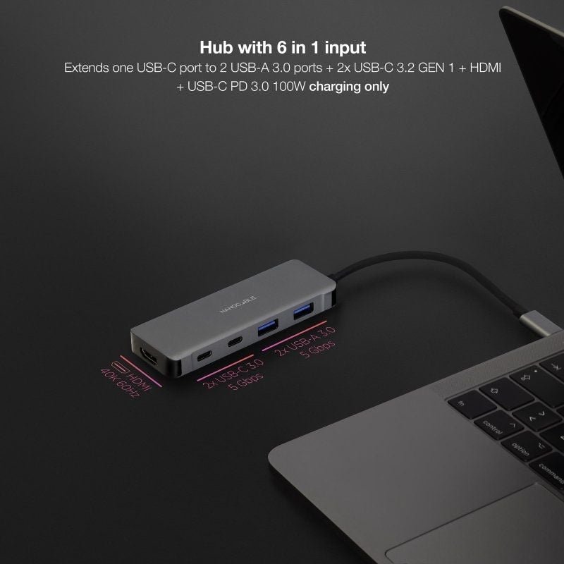 Docking Tipo-C Nanocable 10.16.1006/ 2xUSB/ 1xHDMI 4K/ 2xUSB Tipo-C/ 1xUSB Tipo-C PD - изображение 3