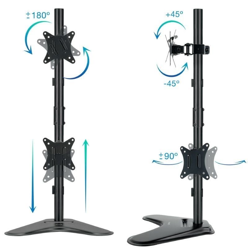 Soporte de Sobremesa para 2 Monitores TooQ DB1703TNV-B/ Giratorio/ Inclinable/ hasta 9kg - изображение 2