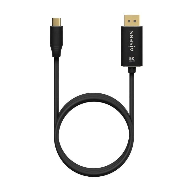 Cable Conversor DisplayPort 8K 60HZ Aisens A109-0687/ USB Tipo-C Macho - Displayport Macho/ Hasta 27W/ 1250Mbps/ 1.8m/ Negro - изображение 3