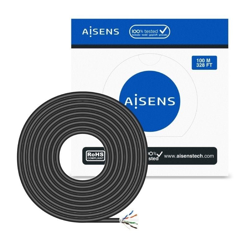 Bobina de Cable RJ45 para Exteriores FTP AWG24 Aisens A135-0673 Cat.6/ 100m/ Impermeable/ Negro - изображение 3