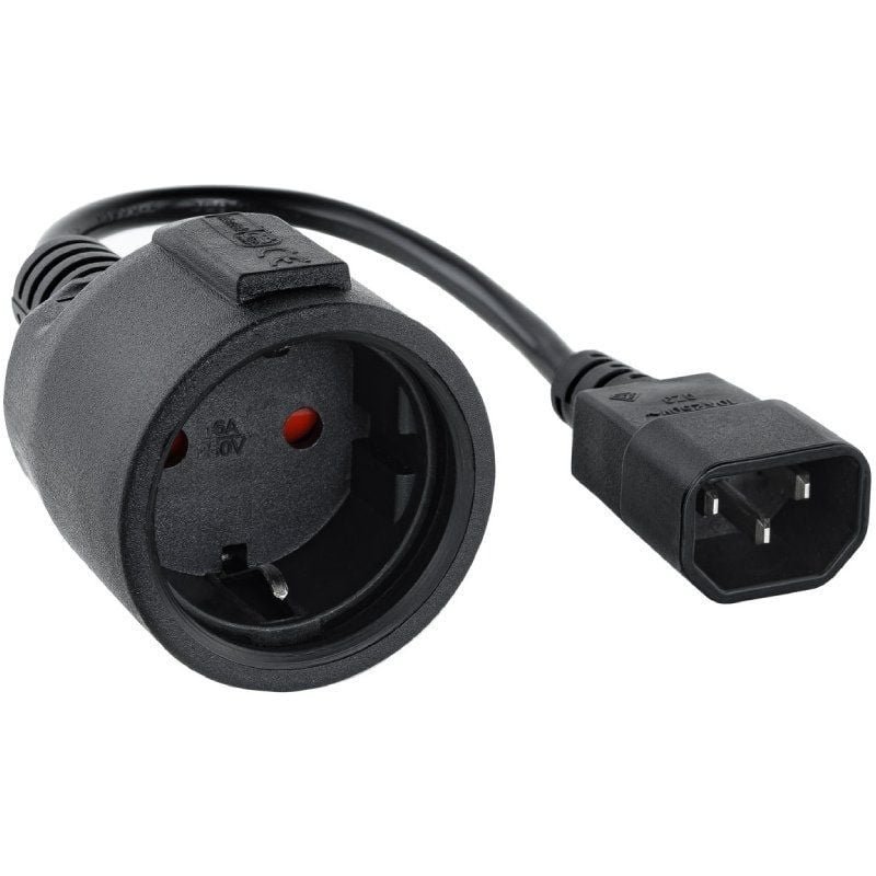Adaptador Alimentación Nanocable 10.22.0902/ C14 Macho - CEE7 Hembra/ 50cm/ Negro - изображение 2