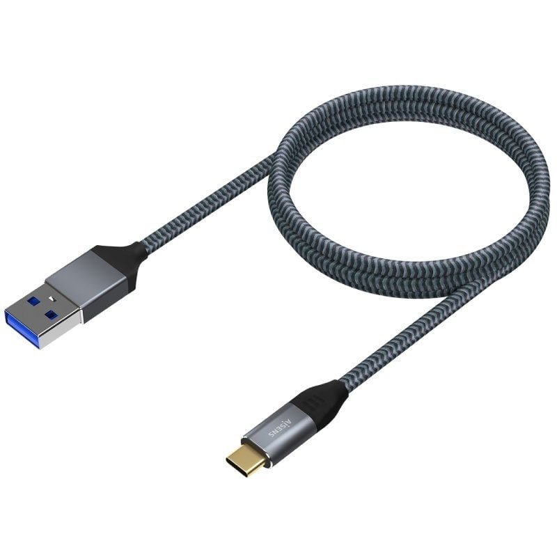 Cable USB 3.1 Tipo-C Aisens A107-0632/ USB Tipo-C Macho - USB Macho/ Hasta 27W/ 1250Mbps/ 1.5m/ Gris - изображение 2