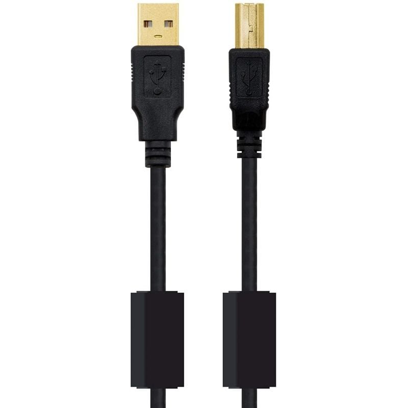 Cable USB 2.0 Impresora Nanocable 10.01.1203/ USB Tipo-B Macho - USB Macho/ 3m/ Negro - изображение 2