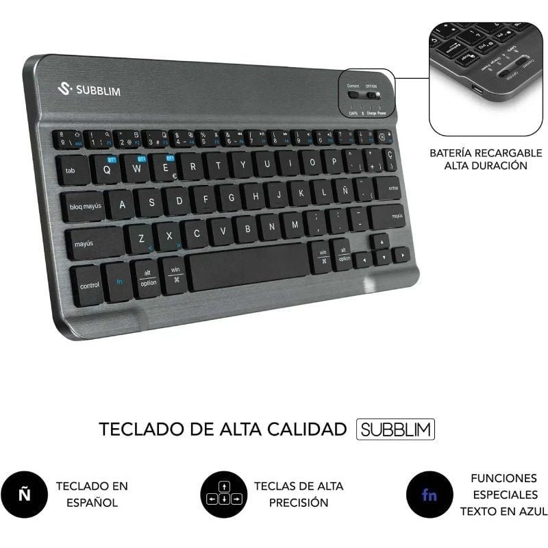 Funda con Teclado Subblim Keytab Pro BT Lenovo Idea Tab 11" 2025/ Negra