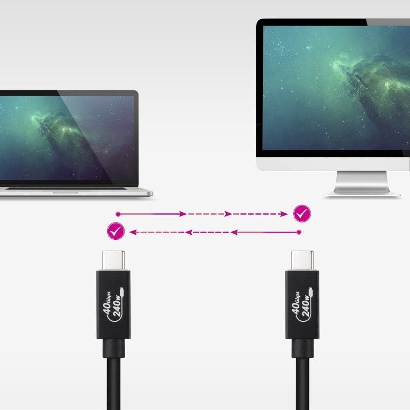 Cable USB 4.0 Nanocable 10.01.5002/ USB Tipo-C Macho - USB Tipo-C Macho/ Hasta 240W/ 40Gbps/ 1.8m/ Negro - изображение 5