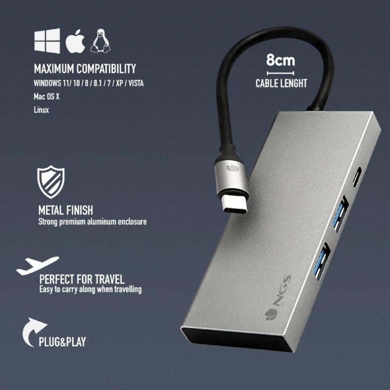 Docking USB Tipo-C NGS WonderDock4 Pro/ 2xUSB/ 1xUSB Tipo-C DP/ 1xHDMI - изображение 3