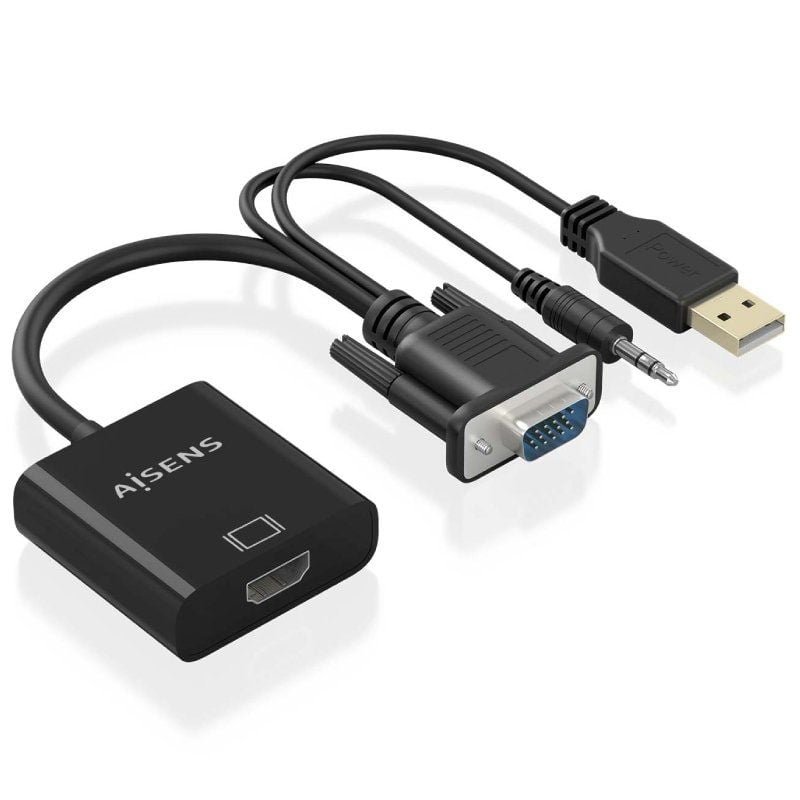 Cable Conversor Aisens A115-0872 SVGA Macho - USB Macho/ Jack Macho - HDMI Hembra/ 20cm/ Negro - изображение 2