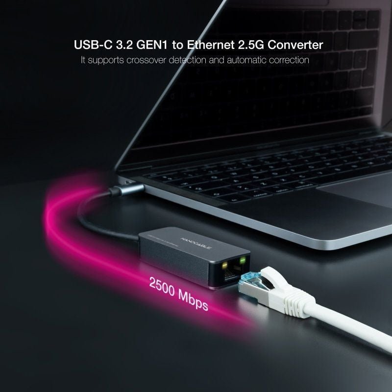 Adaptador USB Tipo-C - RJ45 Nanocable 10.03.0410/ 2500Mbps - изображение 4