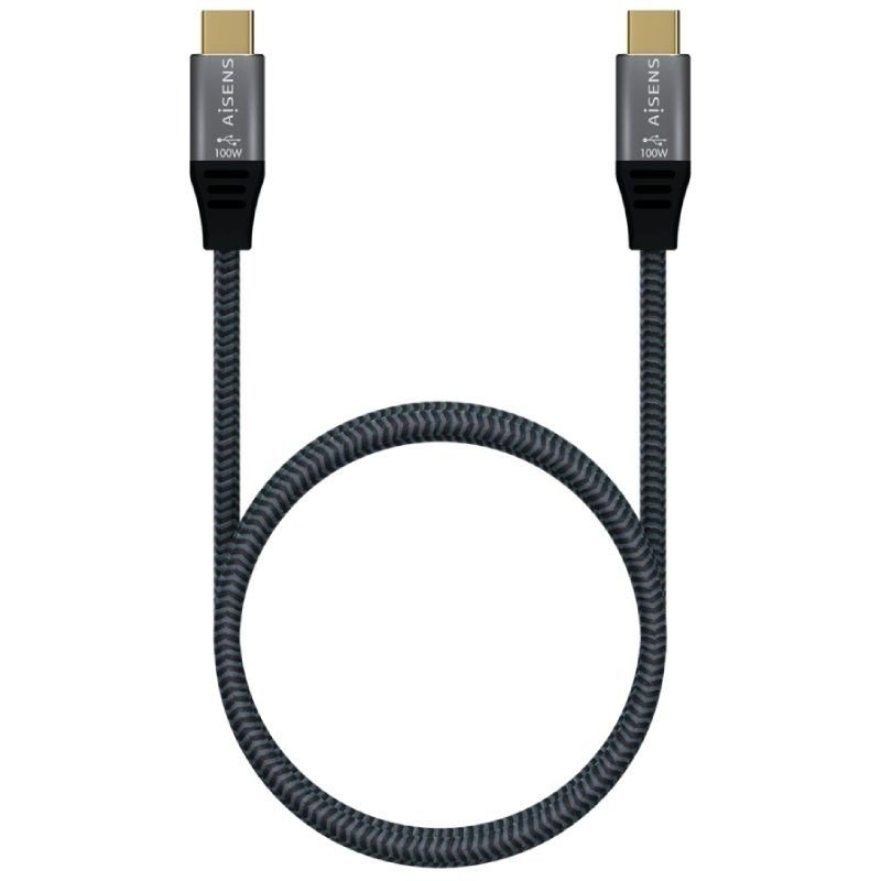 Cable USB 3.2 Tipo-C Aisens A107-0670 20GBPS 100W/ USB Tipo-C Macho - USB Tipo-C Macho/ Hasta 100W/ 2500Mbps/ 60cm/ Gris - изображение 3