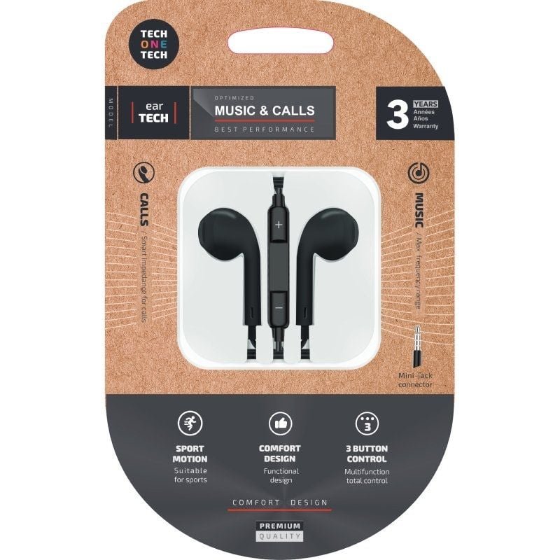 Auriculares Intrauditivos Tech One Tech earTECH TEC1002/ con Micrófono/ Jack 3.5/ Negros - изображение 3