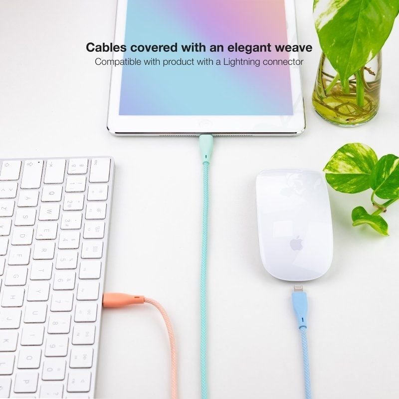 Cables USB 2.0 Lightning Nanocable 10.10.0401-CO1/ USB Macho - Lightning Macho/ 1m/ 3 Unidades/ Rosa, Azul y Verde - изображение 3