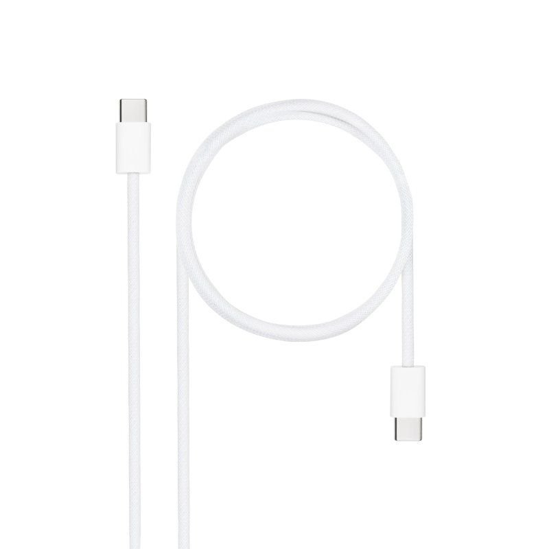 Cable USB 2.0 Tipo-C Nanocable 10.01.6001-CO/ USB Tipo-C Macho - USB Tipo-C Macho/ Hasta 60W/ 480Mbps/ 1m/ Blanco - изображение 2
