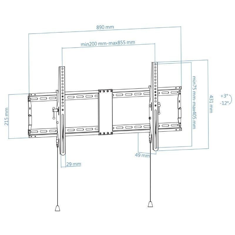 Soporte de Pared Inclinable TooQ LP4391T-B para TV de 43-90"/ hasta 70kg - изображение 5