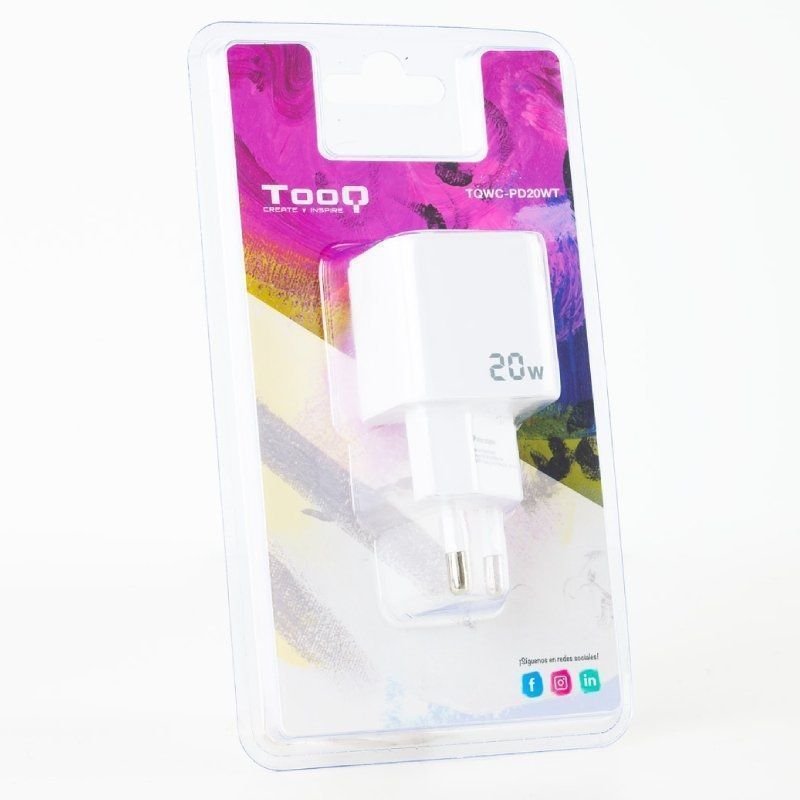 Cargador de Pared TooQ TQWC-PD20WT/ 1xUSB Tipo-C/ 20W/ Blanco - изображение 5