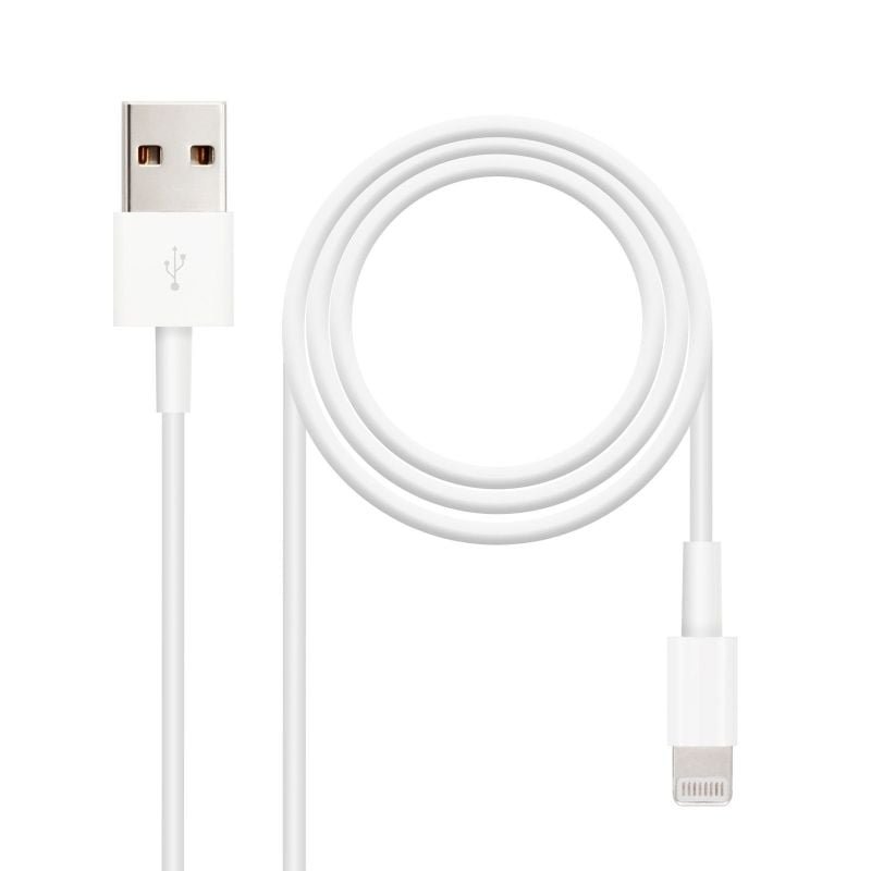 Cable USB 2.0 Lightning Nanocable 10.10.0400/ USB Macho - Lightning Macho/ 50 cm/ Blanco - изображение 2