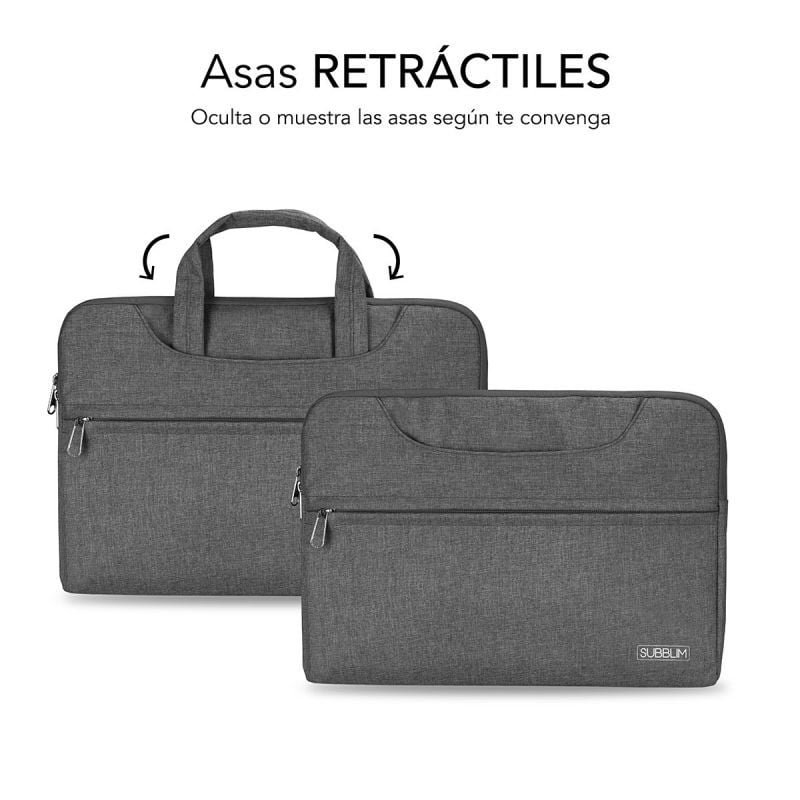 Maletín Subblim Business Laptop Sleeve para Portátiles hasta 15.6"/ Cinta para Trolley/ Gris - изображение 3