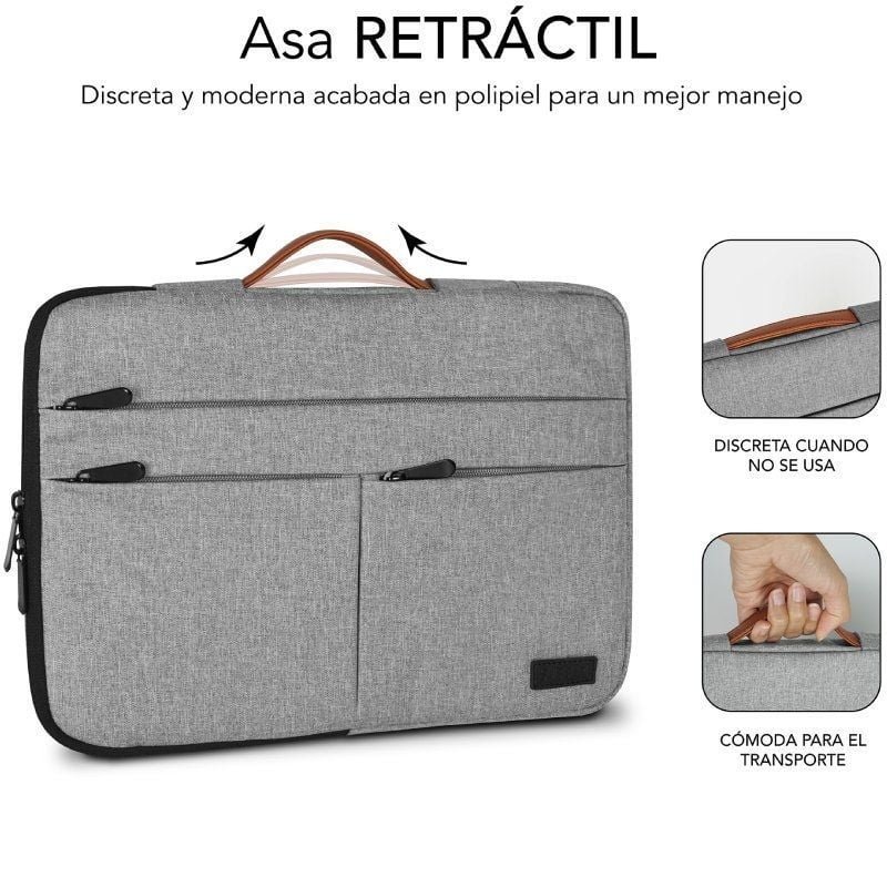 Funda Subblim Air Padding 360 Sleeve para Portátiles hasta 15.6"/ Gris Claro - изображение 4