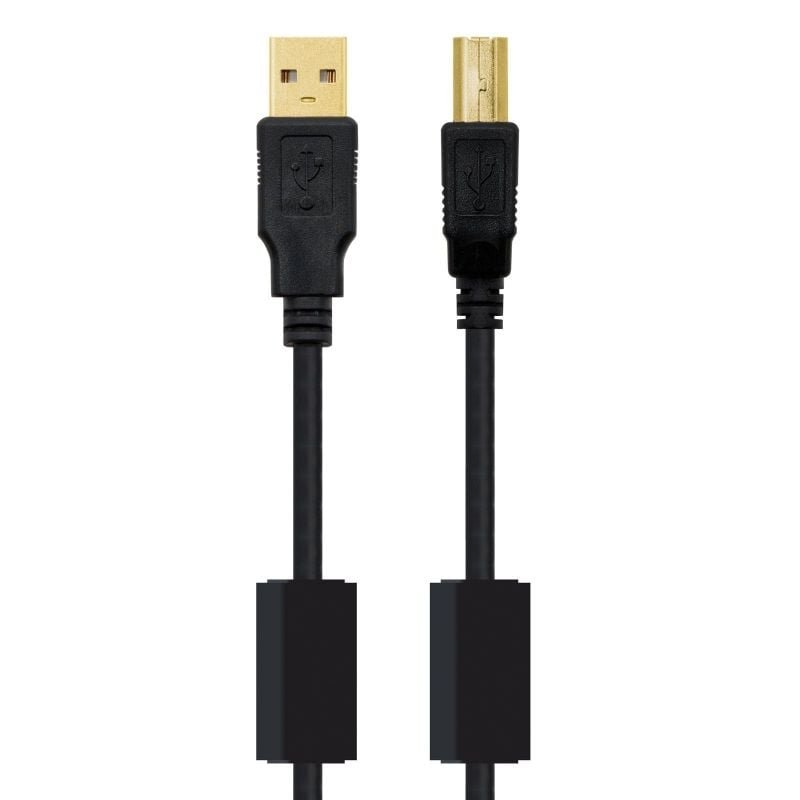 Cable USB 2.0 Impresora Nanocable 10.01.1205/ USB Tipo-B Macho - USB Macho/ 5m/ Negro - изображение 2