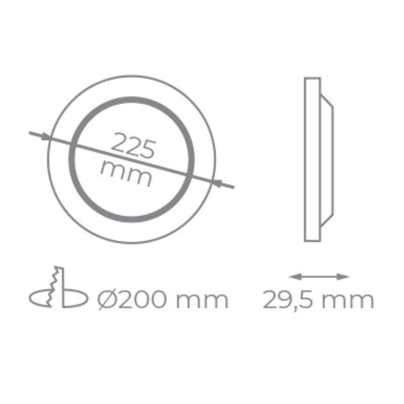 Downlight Iglux IG-54-18W-F/ Circular/ Ø225 x 29.5mm/ Potencia 18W/ 1720 Lúmenes/ 6000ºK/ Blanco - изображение 2