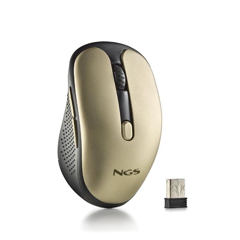Ratón Inalámbrico NGS Evo Rust/ Batería recargable/ Hasta 1600 DPI/ Dorado - изображение 4