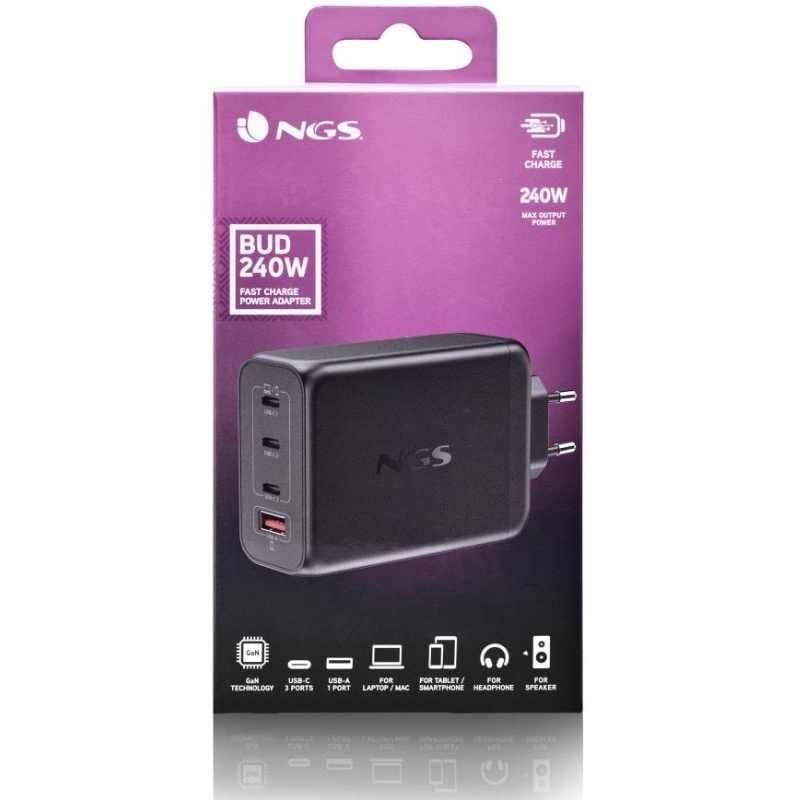 Cargador de Portátil GaN NGS BUD 240W/ 240W/ Automático/ Voltaje 5-21V - изображение 4