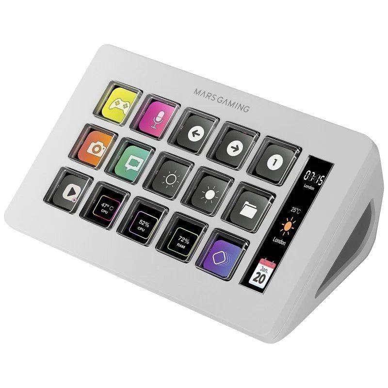 Stream Deck Slim Mars Gaming MSD-ONE/ 15 Teclas LCD/ Blanco - изображение 3