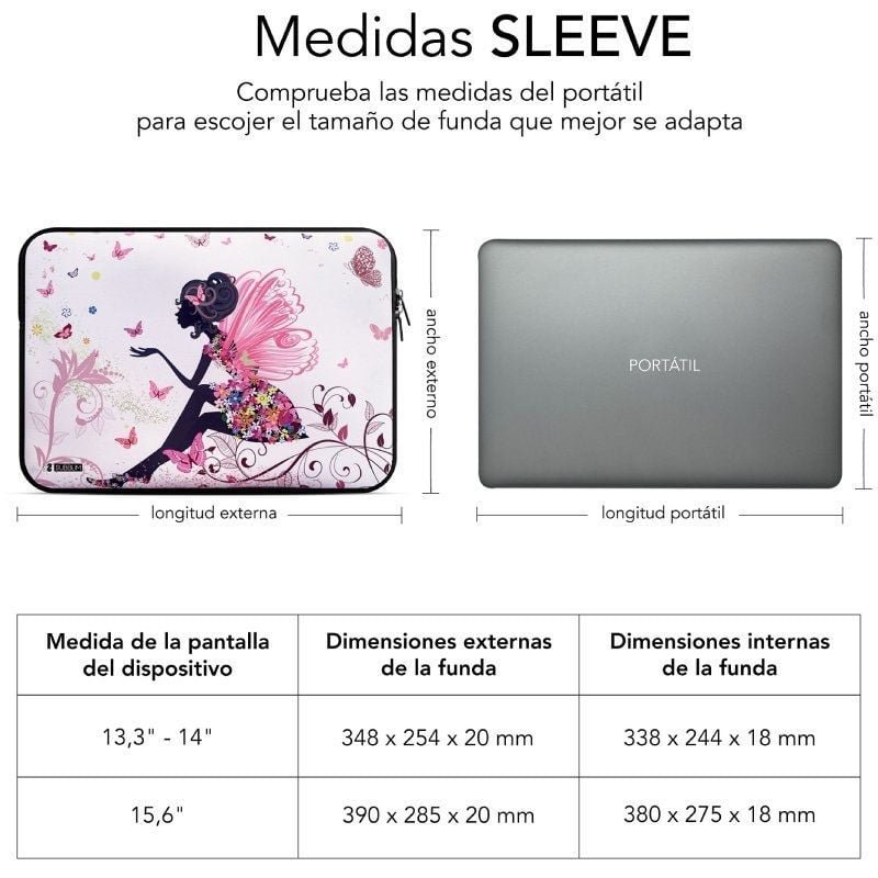 Funda Subblim Trendy Sleeve Neo Hada para Portátiles hasta 15.6" - изображение 3