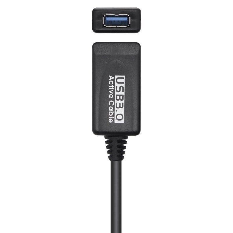 Cable Alargador USB 3.0 con Amplificador Aisens A105-0525/ USB Macho - USB Hembra/ Hasta 9W/ 625Mbps/ 5m/ Negro - изображение 2
