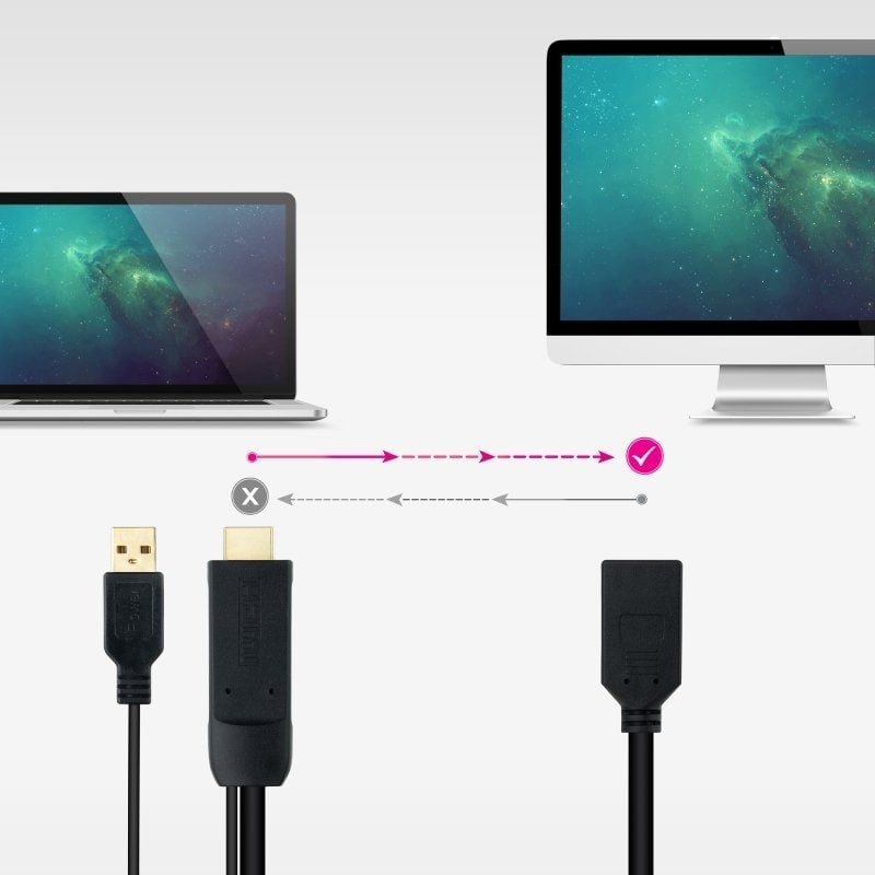 Cable Conversor Nanocable 10.16.0205/ HDMI Macho - DisplayPort Hembra/ 20cm/ Negro - изображение 3