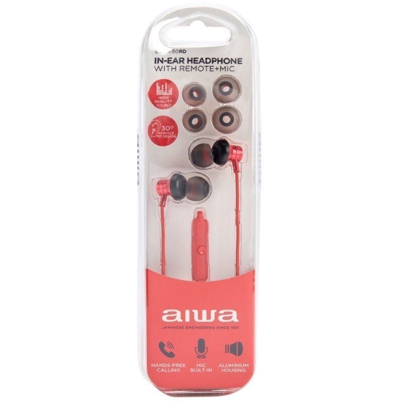 Auriculares Intrauditivos Aiwa ESTM-50RD/ con Micrófono/ Jack 3.5/ Rojos - изображение 5