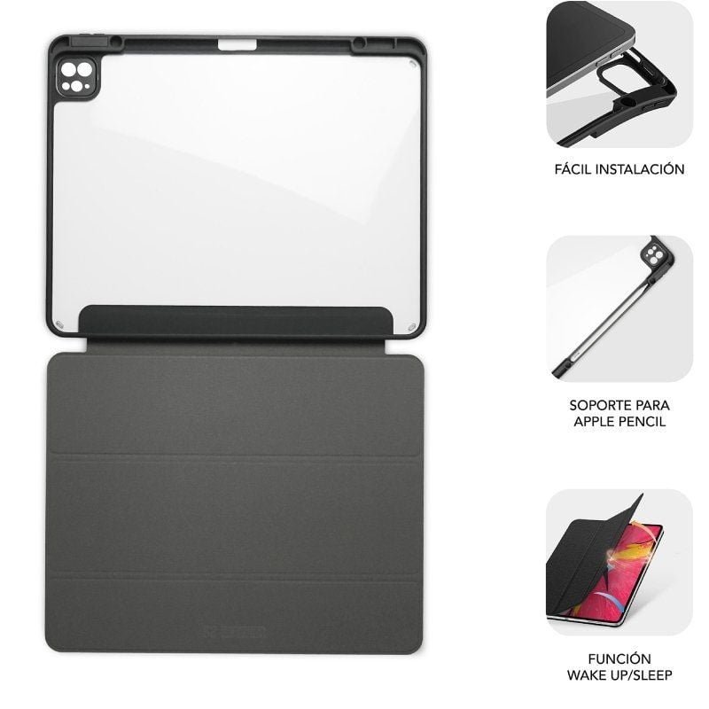Funda Subblim Clear Shock Case para iPad Pro 12.9" 2024 M4/ Negra - изображение 4