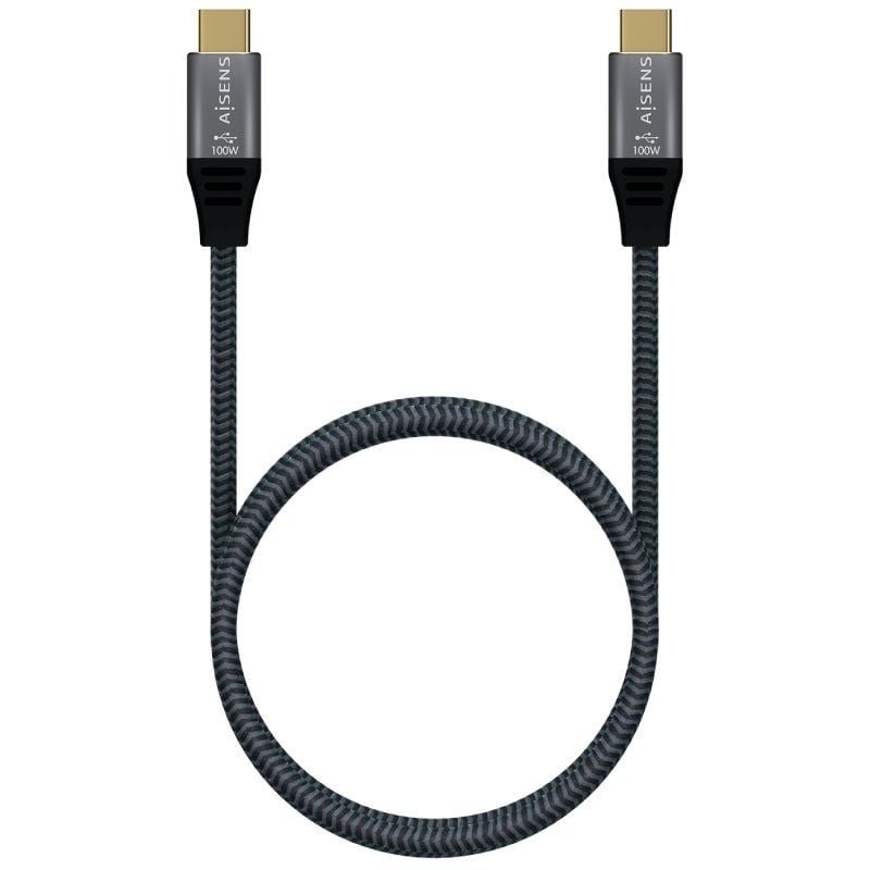 Cable USB 2.0 Tipo-C Aisens A107-0629 5A 100W/ USB Tipo-C Macho - USB Tipo-C Macho/ Hasta 100W/ 60Mbps/ 2m/ Gris - изображение 3