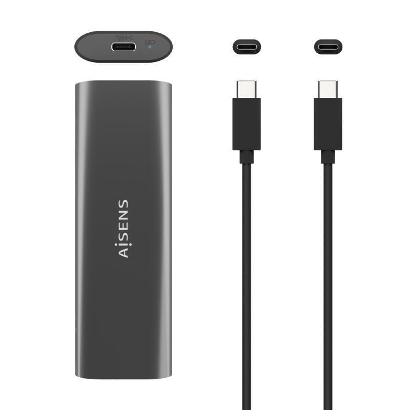 Caja Externa para Disco SSD M.2 SATA/NVMe Aisens ASM2-015GR/ USB 3.1/ Sin tornillos - изображение 3
