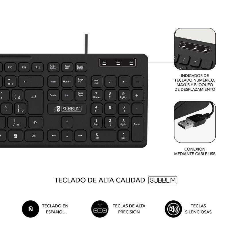 Teclado y Ratón Subblim Combo Business Slim CSSK01 - изображение 3