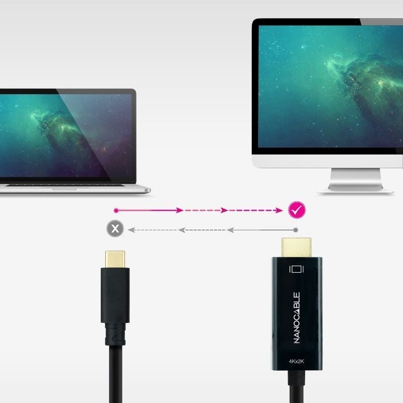 Cable Conversor Nanocable 10.15.5135/ USB Tipo-C Macho - HDMI Macho/ 5m/ Negro - изображение 5