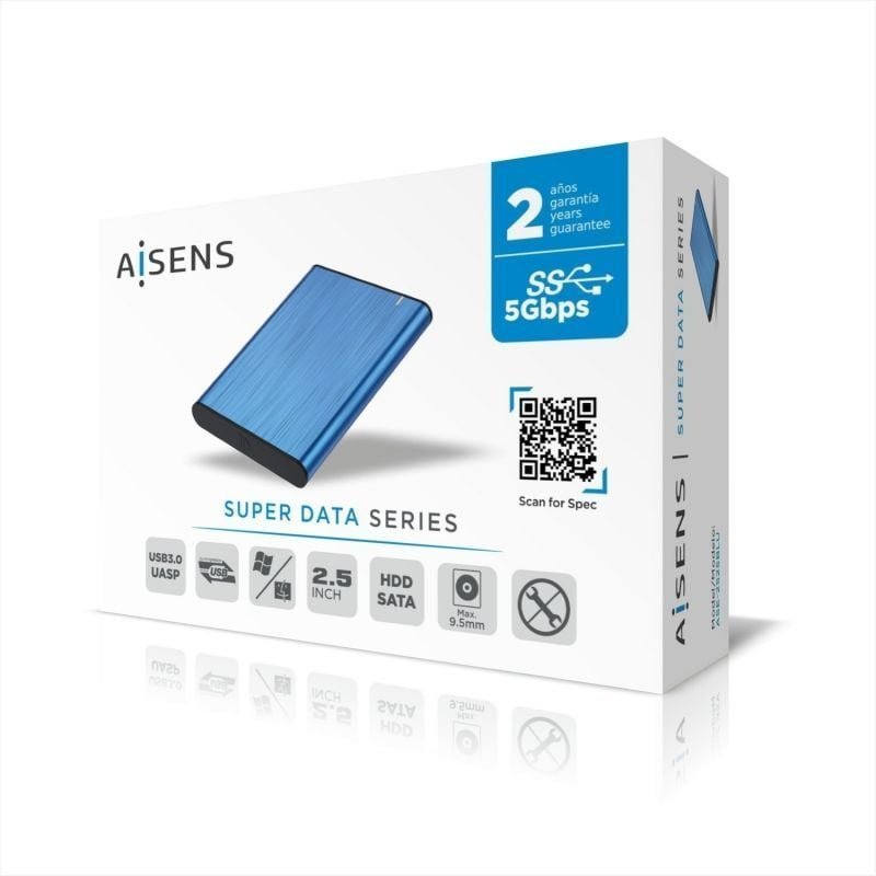 Caja Externa para Disco Duro de 2.5" Aisens ASE-2525BLU/ USB 3.1/ Sin tornillos - изображение 5