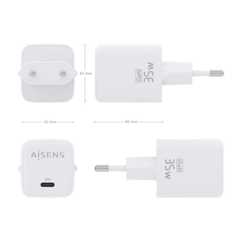 Cargador de Pared GaN Aisens ASCH-35W1P016-W/ 1xUSB Tipo-C/ 35W - изображение 4