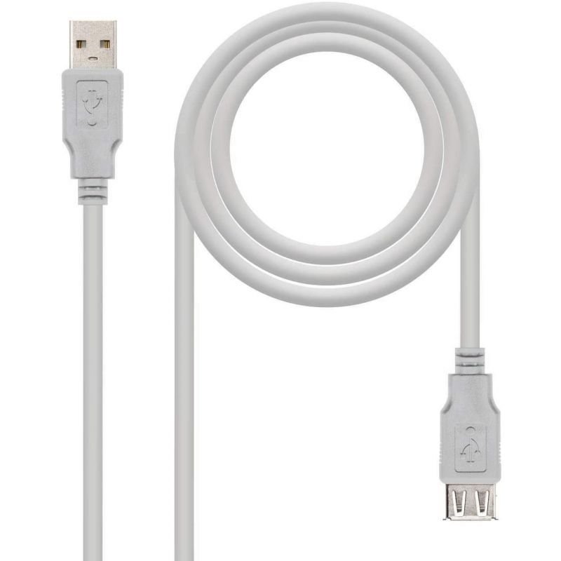 Cable Alargador USB 2.0 Nanocable 10.01.0204/ USB Macho - USB Hembra/ 3m/ Beige - изображение 2