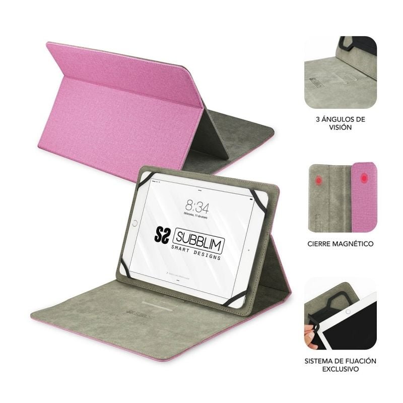 Funda Subblim Clever Stand para Tablets de 9"-10.1"/ Rosa - изображение 2