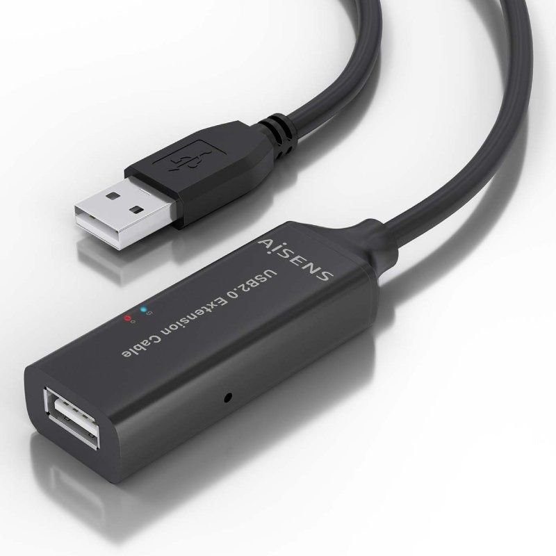 Cable Alargador USB 2.0 Aisens A101-0915/ USB Macho - USB Hembra/ 10m/ Negro - изображение 3