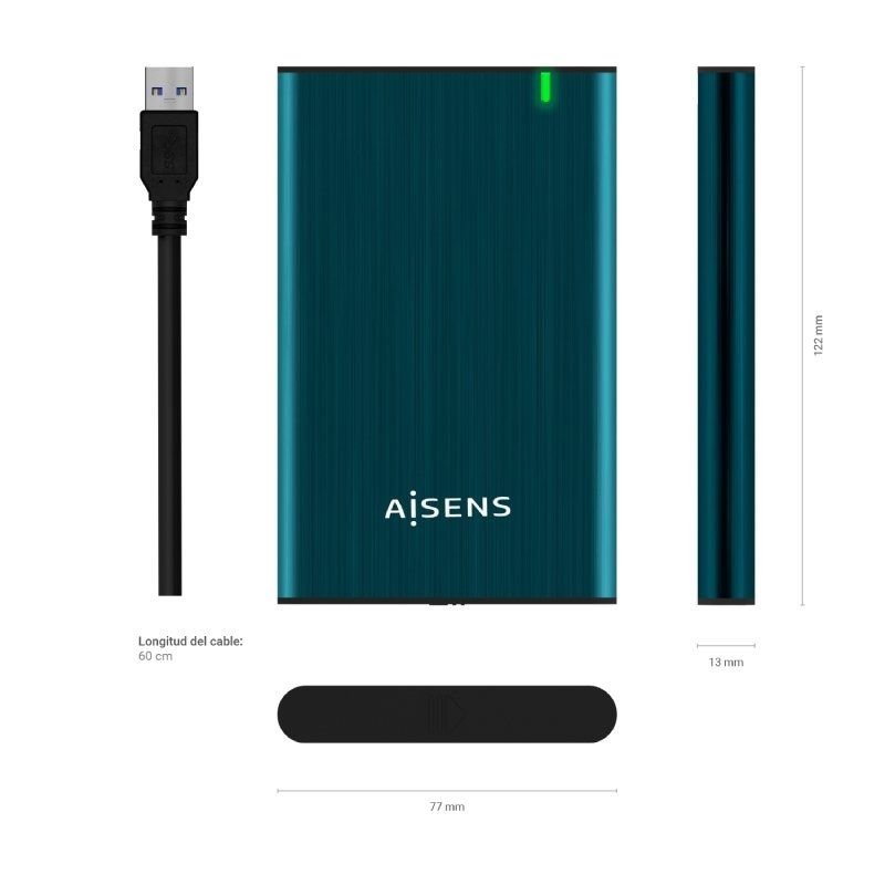 Caja Externa para Disco Duro de 2.5" Aisens ASE-2525PB/ USB 3.0/ Sin tornillos - изображение 4
