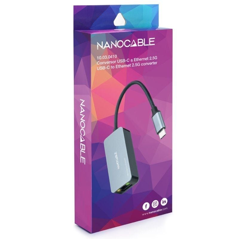 Adaptador USB Tipo-C - RJ45 Nanocable 10.03.0410/ 2500Mbps - изображение 3