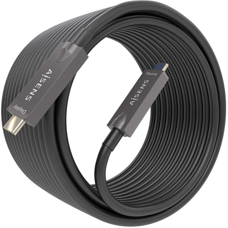 Cable USB 3.1 Tipo-C Aisens AOC A157-0883/ USB Tipo-C Macho - USB Tipo-C Macho/ Hasta 60W/ 10Gbps/ 15m/ Negro - изображение 2