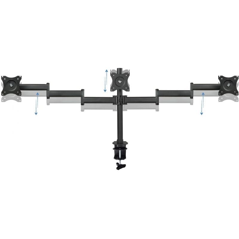 Soporte de Mesa para 3 Monitores TooQ DB1327TN-B/ Giratorio/ Inclinable/ hasta 8kg - изображение 2