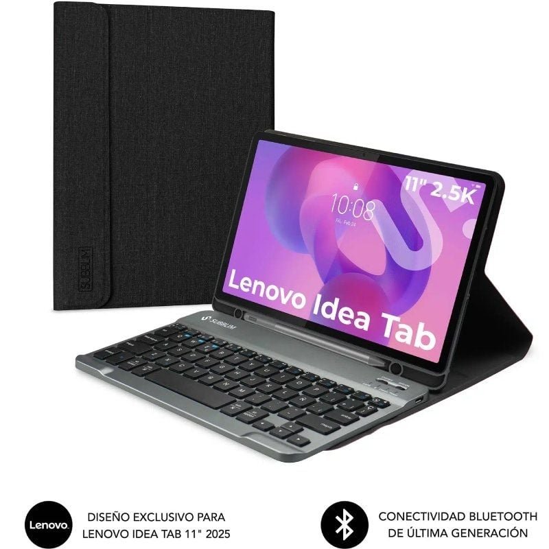 Funda con Teclado Subblim Keytab Pro BT Lenovo Idea Tab 11" 2025/ Negra