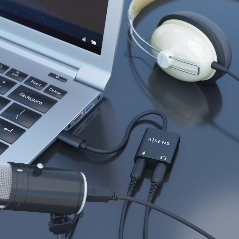 Tarjeta de Sonido Aisens A109-0767/ USB-C Macho - 2xJack 3.5 Hembra - изображение 4
