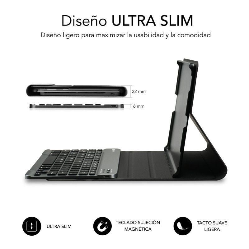 Funda con Teclado Subblim KeyTab Pro BT para Tablets Samsung Galaxy A9+/ Negra - изображение 3